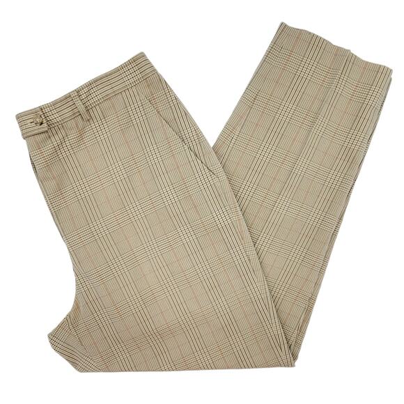 Anne Klein New York Classic High Waist Glen Plaid Tapered Ankle Length Pants 14 - Picture 1 of 7